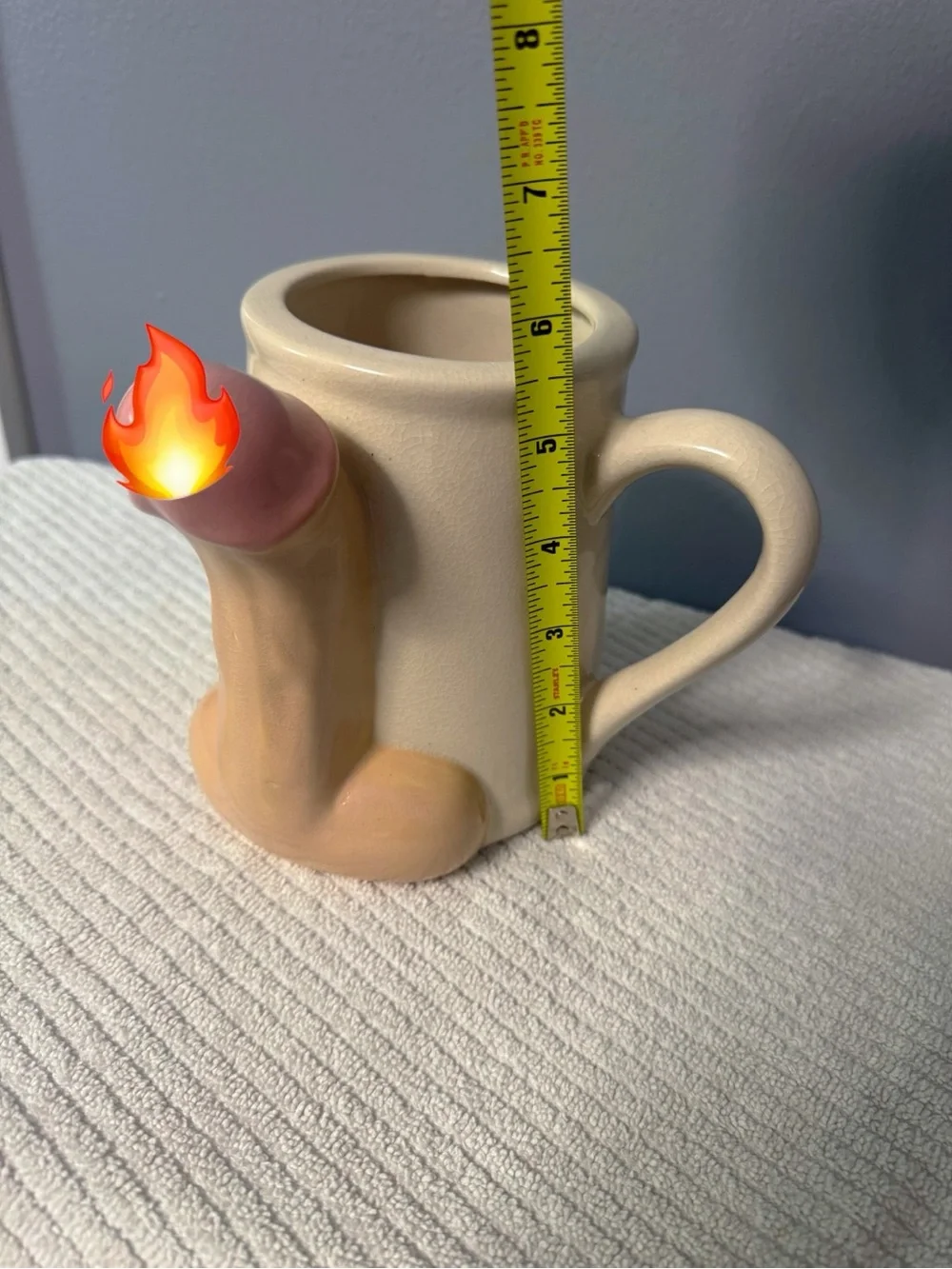 Ceramic Beige Novelty Mug with Flesh-Tone Accent - Unbranded